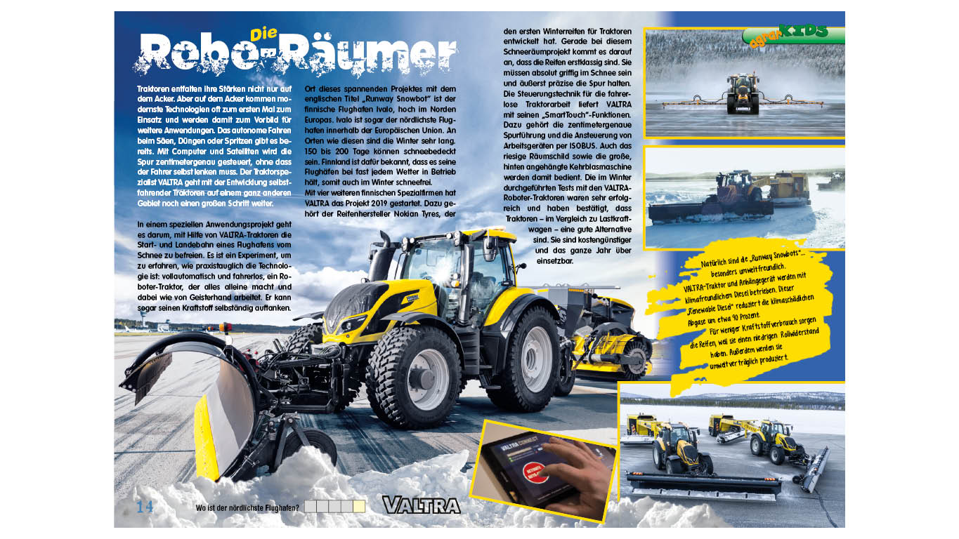 Valtra Traktoren. Die Robo-Räumer. agrarKIDS 11/2020