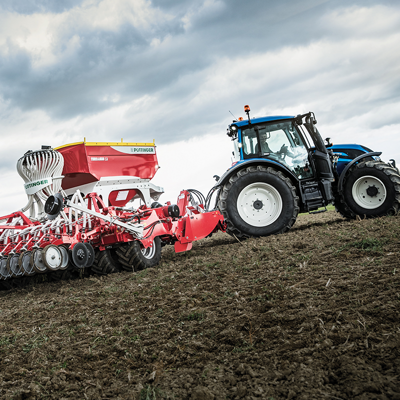 valtra tractor on field 