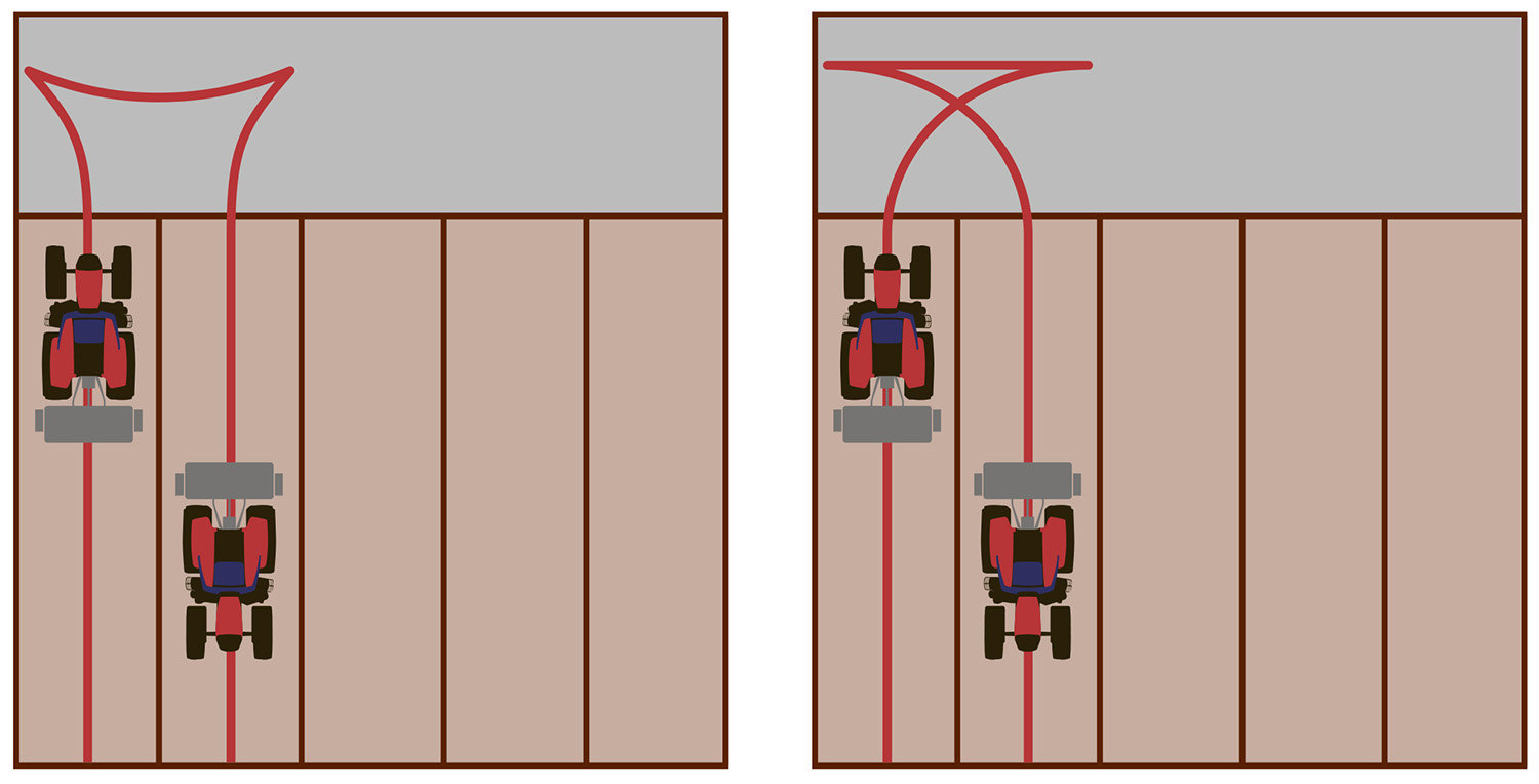 SmartTurn kombiniert die Vorgewendeautomatik mit der Spurführung und kann Y- sowie K-Turns am Vorgewende ausführen.